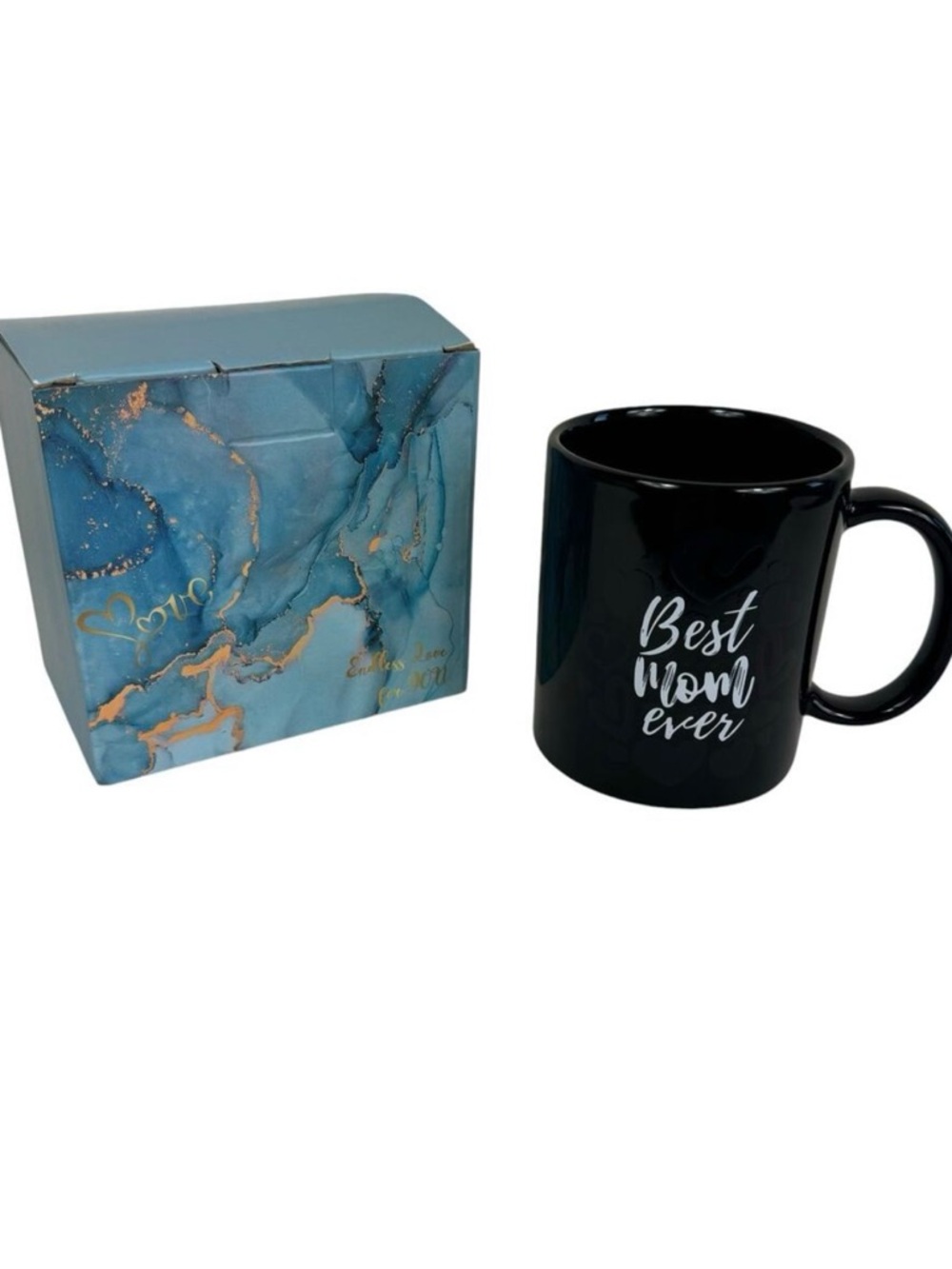 New In Box Black White Best Mom Ever Standard Handled Coffee‎ Mug Gift Box 14 Oz